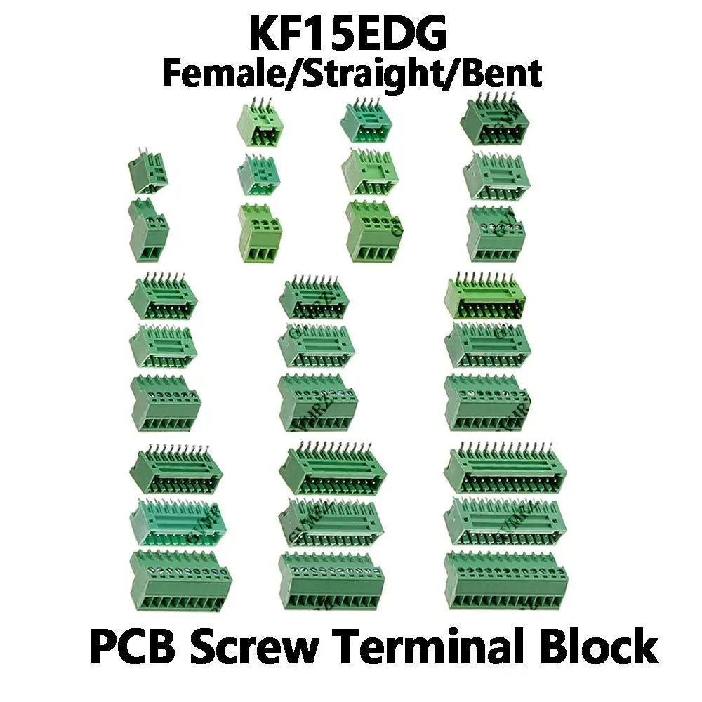 5PCS 7P 8P 10P KF15EDG 2.54mm PCB Screw Terminal Block 2~12 Pin 15EDG 2.54 Male Plug Female Socket Pin Header Wire Connector