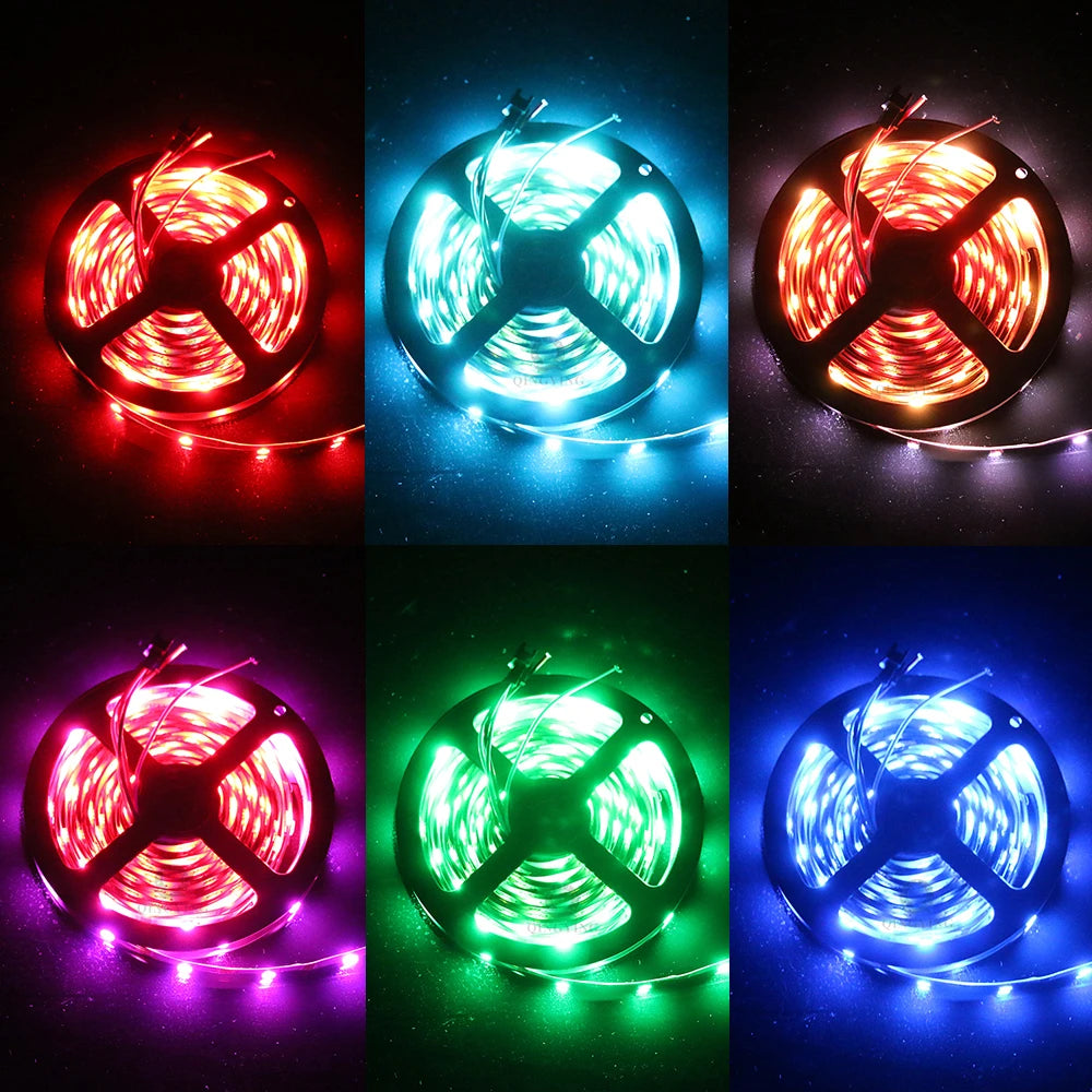 DC12V 24V WS2811 RGB LED Strip Individually Addressable 30/48/60/72/84 Leds/m Tape Light IP30/65/67 Waterproof Flexible Ribbon
