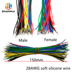 ZH 1.5mm JST Male-Female Extension Connector Kit - 15cm Premium 28AWG Soft Silicone Pre-Crimped Cables