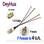 2/10pcs F Female to 6X U.FL Splitter F Female to 2345 6 X U.fl 1 Female RG178 1.13 Cable WIFI Antenna Extension Jumper Pigtail