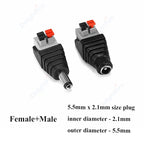 1-10Pcs 5.5 x 2.1mm 12V DC Power Male Plugs Connector Female Jack Screw Nut Panel Mount Adapter For DIY Projects Connector