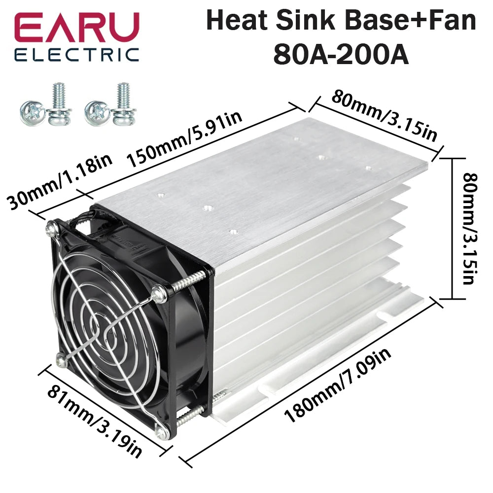EARU Three Phase DC Control AC Solid State Relay Module SSR 10A 25A 40A 60A 80A 100A 150A 200A 5-32VDC to 24-480VAC Heat Sink
