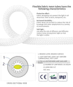 WS2812B WS2811 DC5V Round Reticulate Pattern Neon LED Strip 50Leds/m 360 Degree Smart RGBIC Flexible  Silicone Light Tape IP67