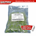 SAMIROB 1000pcs blue green red yellow white 3mm led light-emitting diodes Diffused