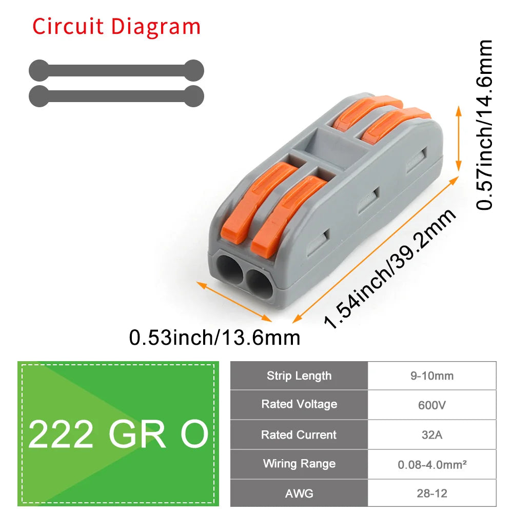 10/50Pcs Mini Fast Wiring Cable Connectors Lever 28-12 AWG Universal Lever Wire Nut Electrical Connectors Push-in Home Terminal