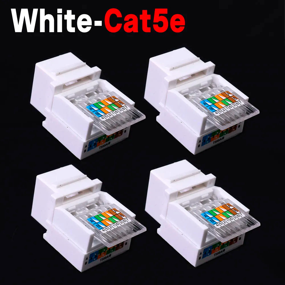 For RJ45 Module Coupler Ethernet Module Female Jack Wall Adapter RJ45 Cat6/Cat5e Ethernet Keystone Jack No Punch-Down Tool-Less