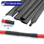 2:1 Shrink Rate Black Diameter 0.6mm ~ 210mm Heat Shrink Tube DIY Wires Cable Repair Wrap Sleeving Waterproof Polyolefin Tubing