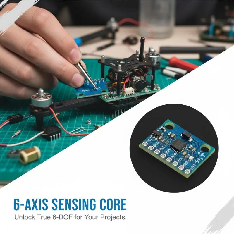 1 Set MPU6050 GY-521 3-Axis Accelerometer Gyroscope 6DOF Sensor Module High Precision Small Size Breakout Board