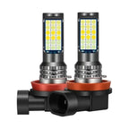 Car Led Fog Lamp with Flashing 3030 Three-Color Fog Lamp Bulb Red Green Pink Blue Super Bright H3 H8 H11 9006 9005 H7 Modified