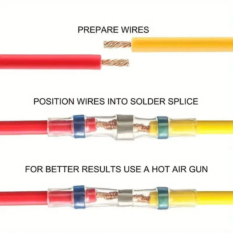 50/100/300/500 Pcs Heat Shrink Wire Connector Solder Seal Splice Tube SST 3:1 Waterproof Butt Crimp Terminals