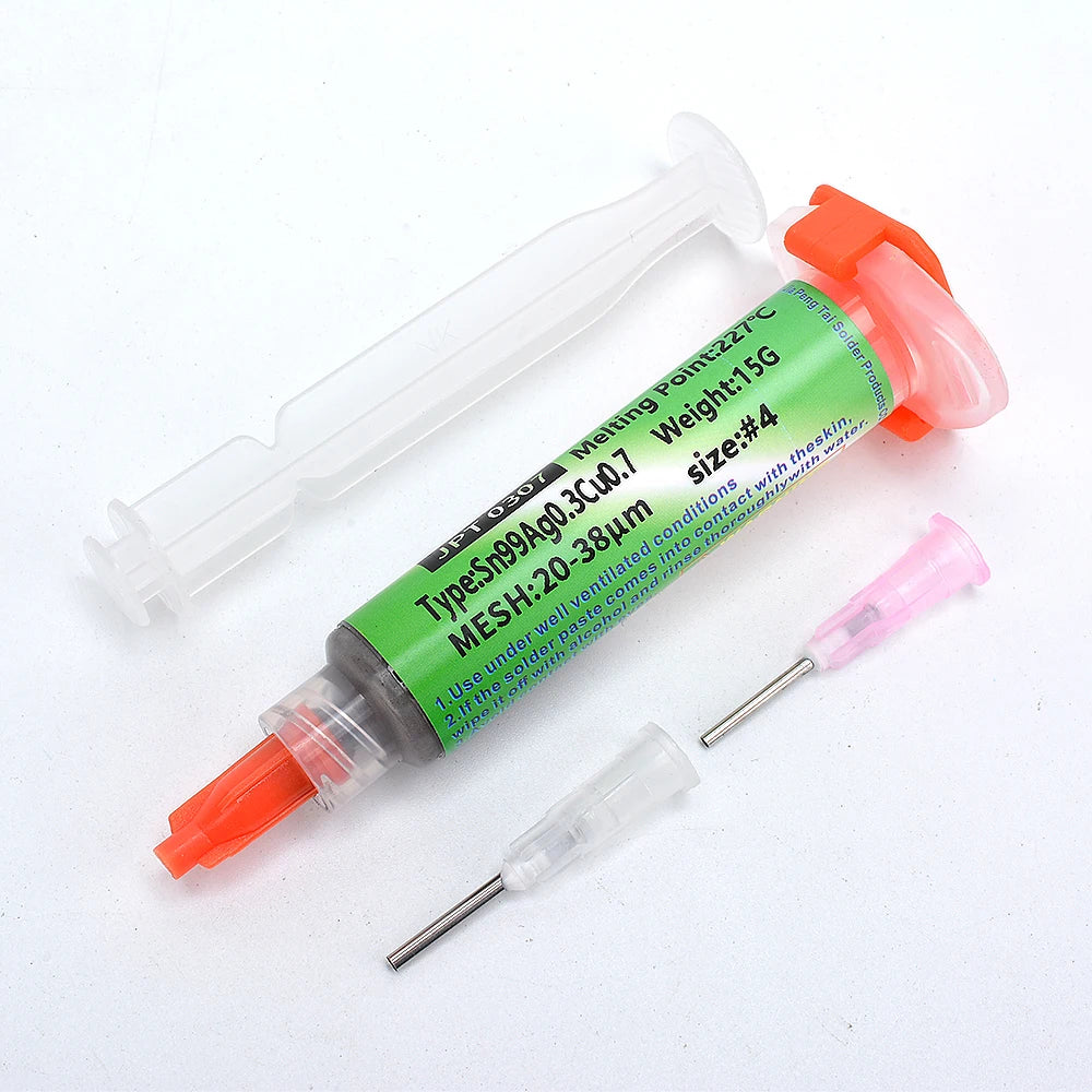 Lead Free High-Temperature Solder Paste Sn99 Ag0.3 Cu0.7 Needle Tube, Mobile Phone USB Socket Repair, LED Soldering