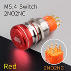 LANBOO 19mm 22mm Metal Emergency STOP Mushroom Push Button Switch Latching Button Switch with LED