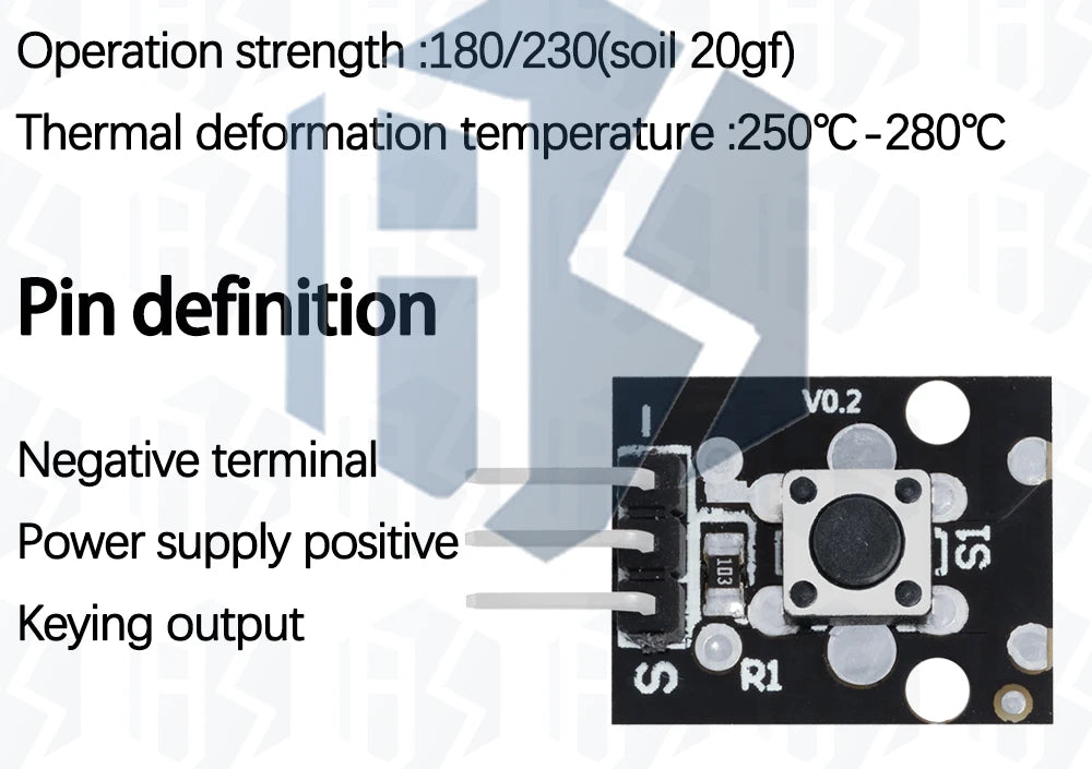 KY-004 3Pin Tactile Switch Module 6x6x5mm, Push Button for Arduino DIY Mini Projects