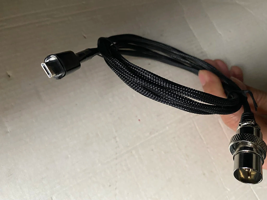 Silver Plated DC USB Cable GX12 2Pin Aviation Plug Socket Connector Wire Male Female to Type C 5.5*2.1 Gold-plated