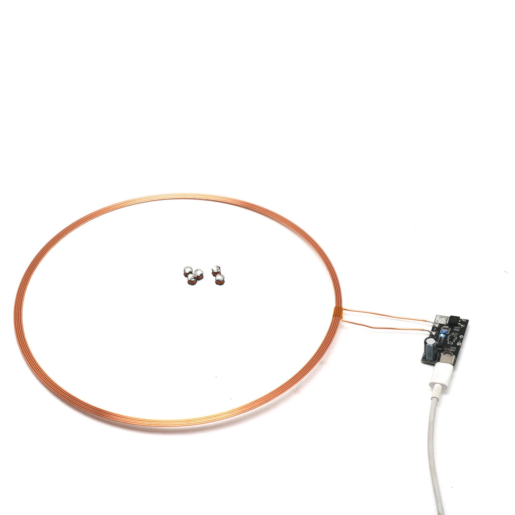 USB 5V 200mm Wireless Power Supply Transmitter Coil 5x Receiver LED Induction Light Lamp DIY Model Gundam Diorama Robots Toy Car