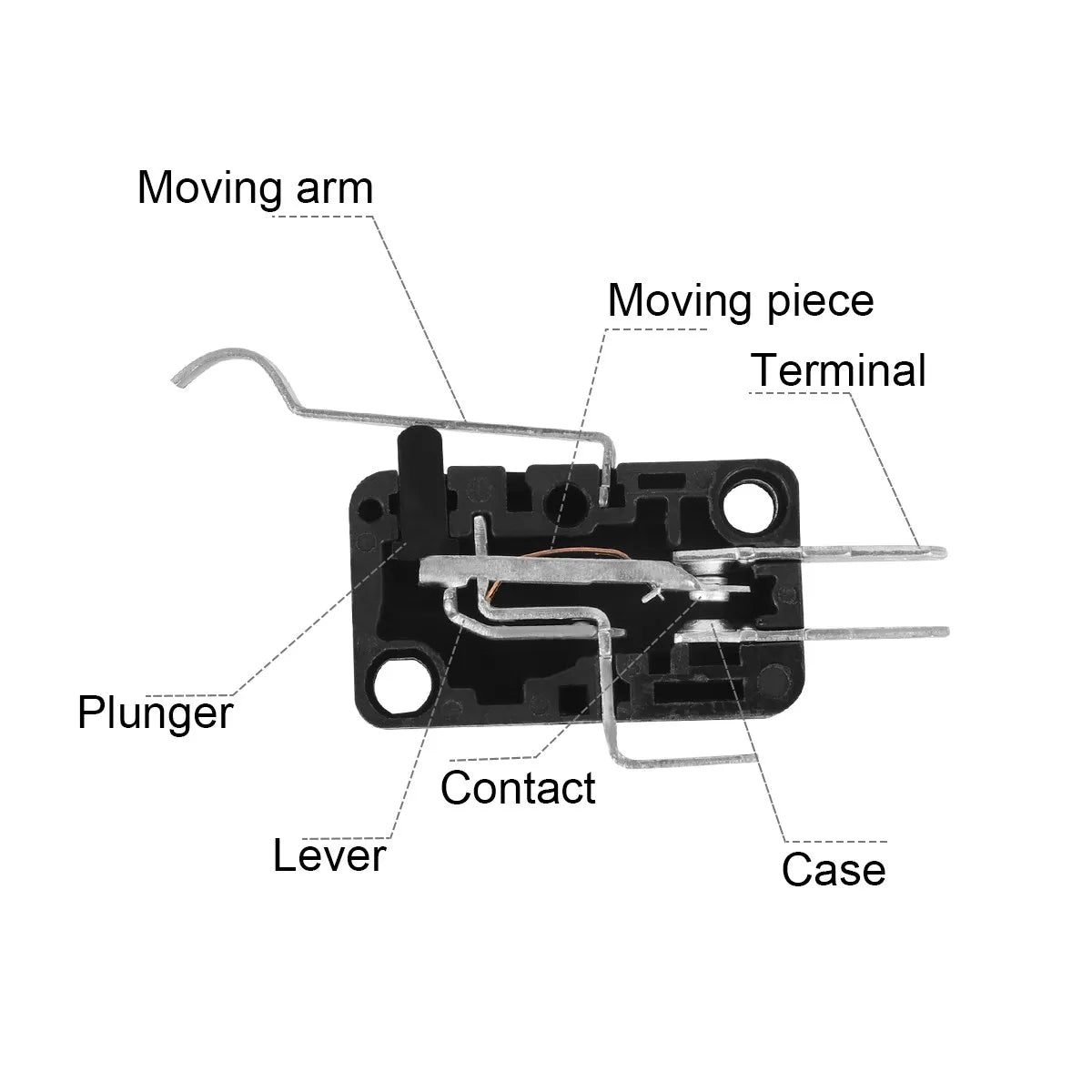 10Pcs Micro Switch Limit Switch 3 Long Hinge Lever Momentary Push Button for Electronic Devices Home Appliances Business