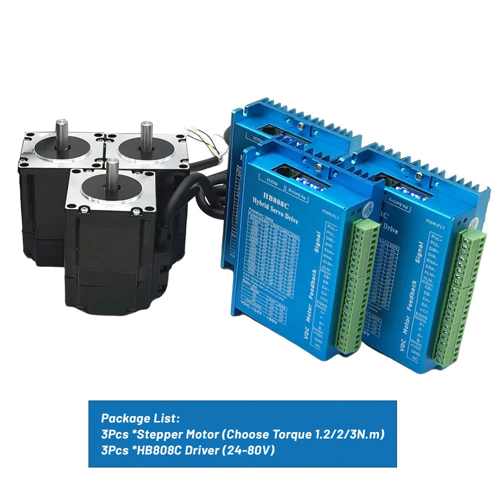 1/2/3/4/5 Axis Kit Nema23 Closed Loop Stepper Motor 1.2Nm/2Nm/3 Nm DC Hybird Servo With Encoder Motor Drive Kit  For CNC