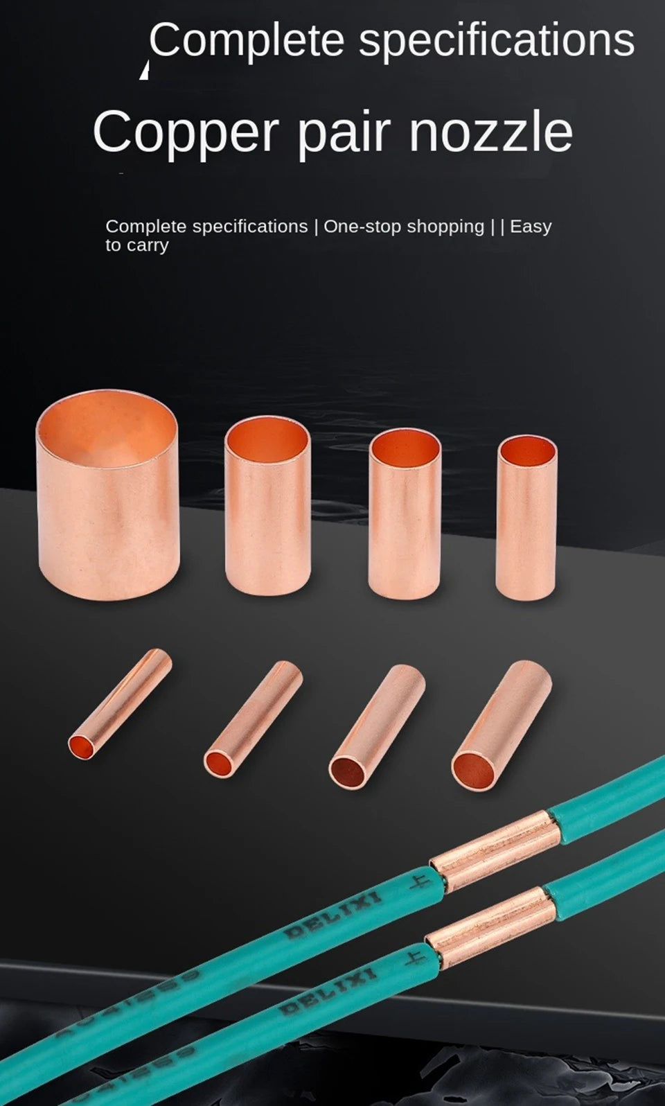 Copper Connecting Pipe GT Small Copper Tube Cable Intermediate Joint Cold Pressed Wire Crimping Terminal Quick Docking Connector