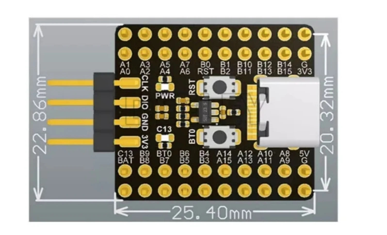 STM32F103C8T6 Mini Imported Original Chip Single Chip Ch340 ARM Architecture Minimum System Board