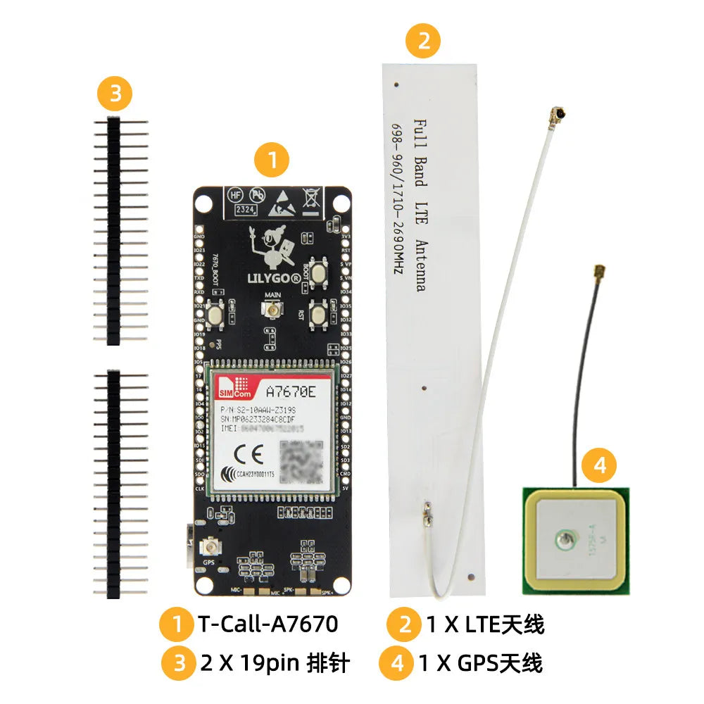 LILYGO T Call A7670 4G 2G ESP32 Development Board A7670E LTE GSM Module