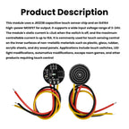 DC 3-24V Momentary/Latching Touch Sensor Switch Module JR223B Induction Capacitive Switch SI4164 MOSFET Led Light POWER Control