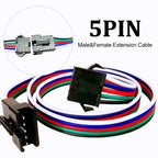 2Pin 3Pin 4Pin 5Pin Male and Female Extension Cable 0.5m 1m 2m JST Wire Plug Connector Cable for WS2811 WS2812 RGB LED Light Str