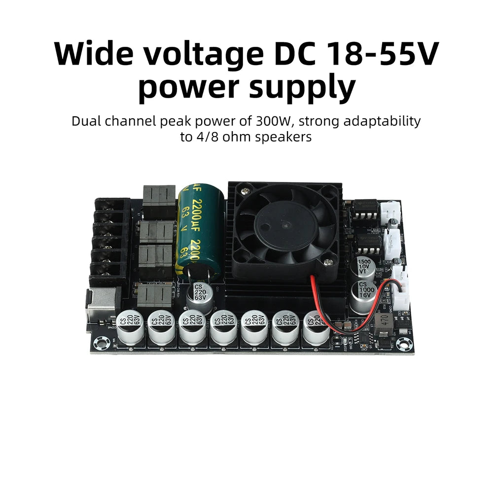DC18-55V TPA3255 HIFI Digital Amplifier Module Dual-channel 300W*2 stereo Audio Speaker No Bluetooth interfere Pure sound