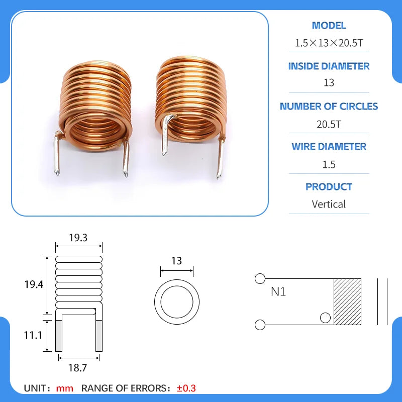 hollow inductor coil inductor copper wire  full specifications