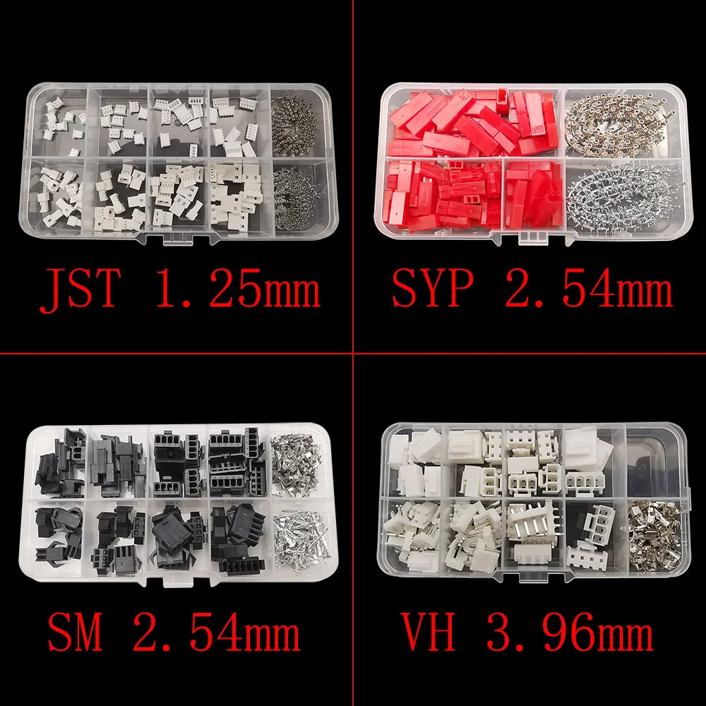 1Box SH 1.0/JST 1.25mm/ZH 1.5mm/PH 2.0mm/SM/SYP/XH 2.54mm/VH 3.96mm Pitch Male Female Housing Terminal Pin Header Wire Connector