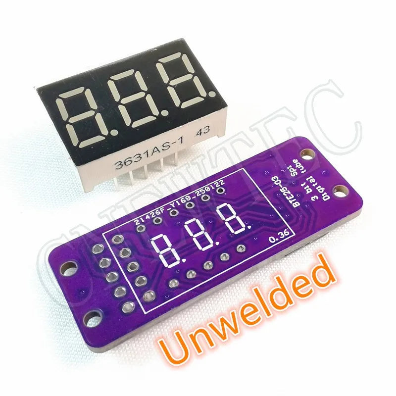 MAX7219 0.36 Inch 3 Bits Digital LED Display 7 Segment Module Unwelded 6 Color Available for Arduino STM32 STC AVR ESP32