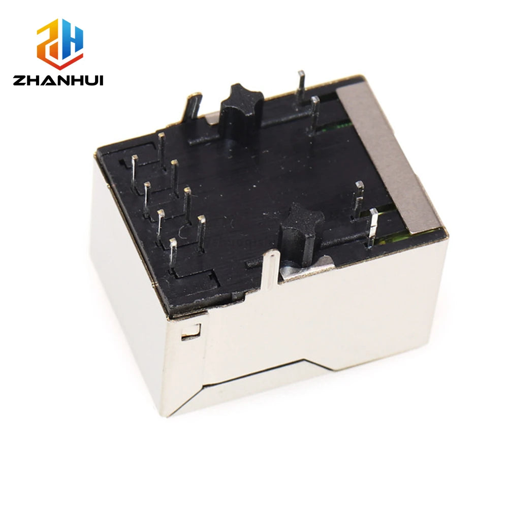5/10PCS HR911105A Single Port RJ45 Connector with Integrated Magnetics Module & LED for 10/100Base‑T Ethernet NIC