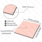 2 Pieces 100x100mm Thermal Pad 0.5mm/1mm/1.5mm/2mm/2.5mm/3mm/4mm/5mm Thickness GPU CPU Heatsink Cooling Conductive Silicone Pad