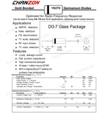 1N270 DO-7 Power Germanium Rectifier Diode 40mA 100V Axial Glass GE Diodes for TV FM AM Radio Detection