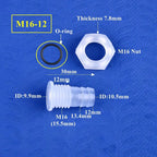 PP Straight Bulkhead Connector M5~M16 Thread To 3~12mm Aquarium Water Tank Inlet Outlet Joint Garden Irrigation Hose Connectors