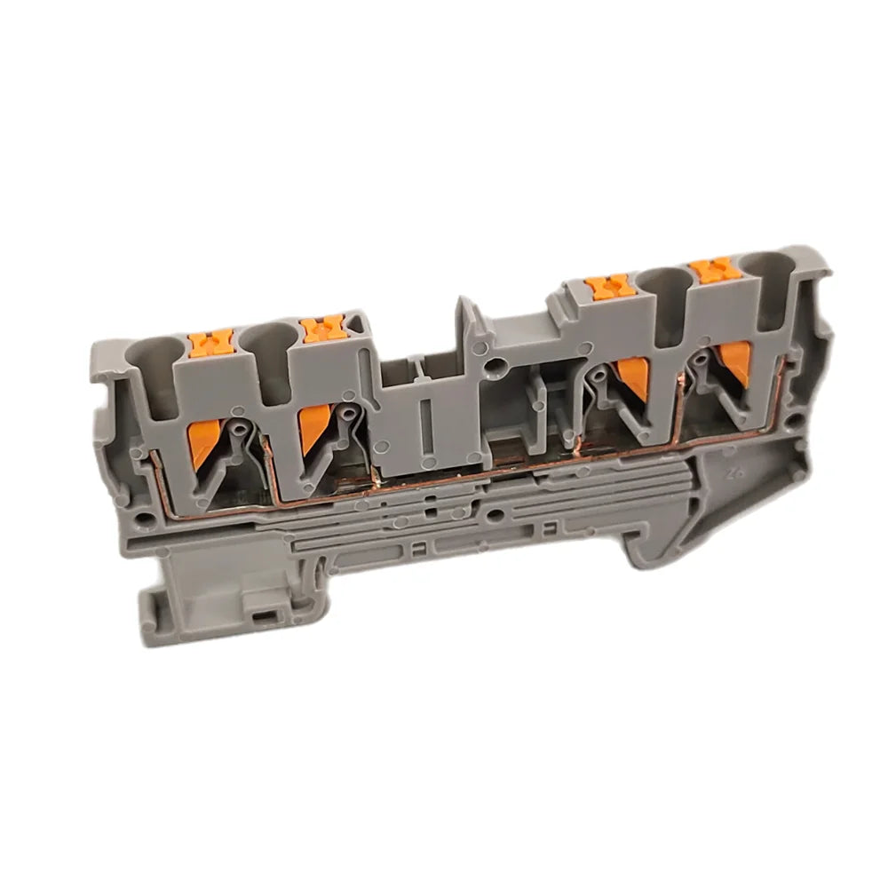10Pcs PT2.5 QUATTRO Push-In Spring 4-Conductor Strip Plug 12AWG PT2.5 Wire Electrical Connector Din Rail Terminal Block PT2.5-QU
