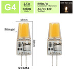 2pcs Mini G4 12V 24V LED Lamp Dimmable Light 3W COB Bulb AC DC 12V Lampada COB 360 Beam Lampada G4 COB Lights Replace Halogen