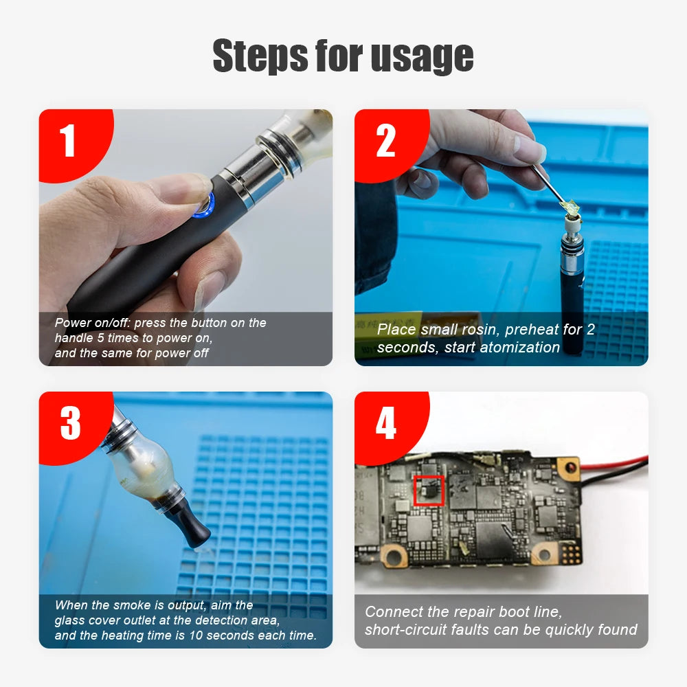 JCD Portable Rosin Atomizer Rosin Flux Pen USB Charging Welding Short Circuit Detection for Phone PCB Soldering Repair Tools
