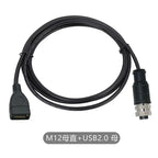 M12 to USB Cable Connector 4Pin 5 Pin A/D/B Code to USB Scanner Cable Industrial Camera USB to M12 Male Female Extension Line