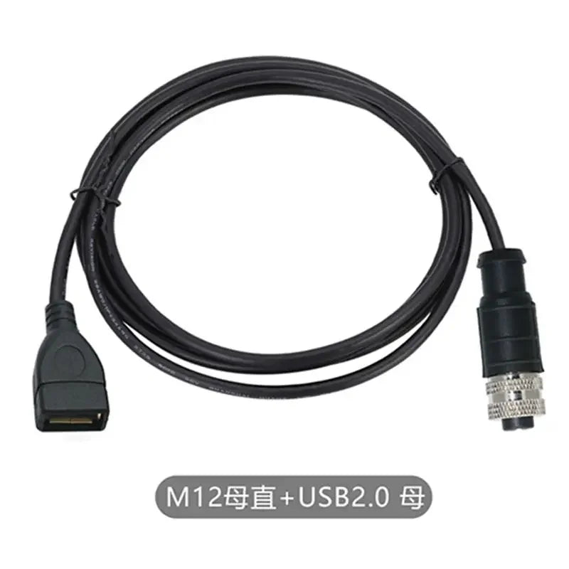 M12 to USB Cable Connector 4Pin 5 Pin A/D/B Code to USB Scanner Cable Industrial Camera USB to M12 Male Female Extension Line