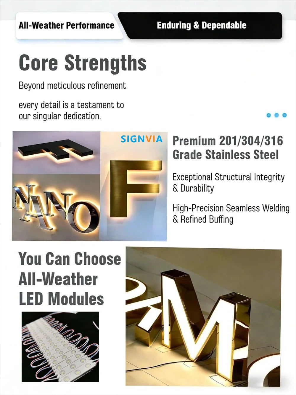 3D Custom Luxury LED Luminous Acrylic Metal Wall Letters - Business Logo Signboard for Cafe Wall Decor & Commercial Advertising
