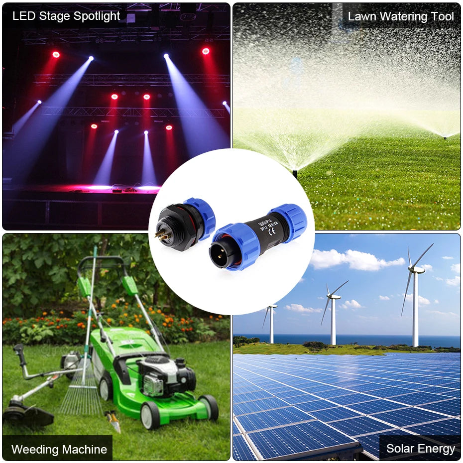 WEiPU SP13 Plastic M13 Waterproof Circular Power Plug Socket Wire Joint Connector 2 3 4 5 7 9Pin for Solar Audio Visual System