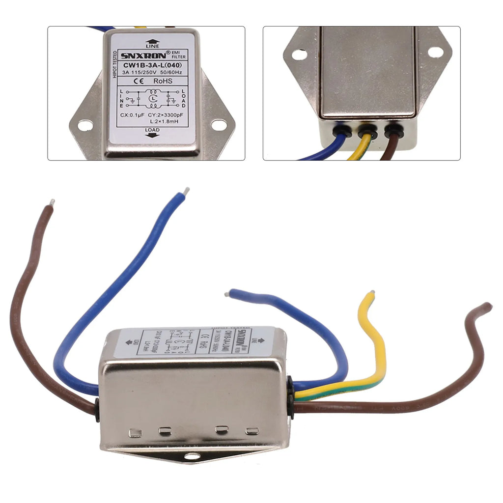 Power Filter Line Audio Purifier CW1BL AC 250V AntiInterference Designed for Electrical and Household Equipment Rated 3A 6A 10A