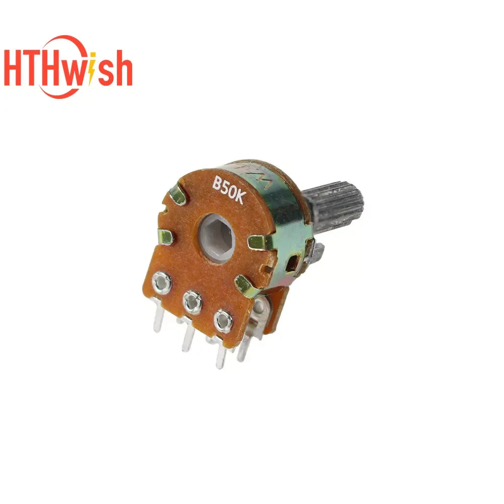 New 5pcs WH148 20MM 6Pin Dual Potentiometer B1K B2K B5K B10K B20K B50K B100K B250K B1M Ohm Variable Rotary Carbon Film Resistor