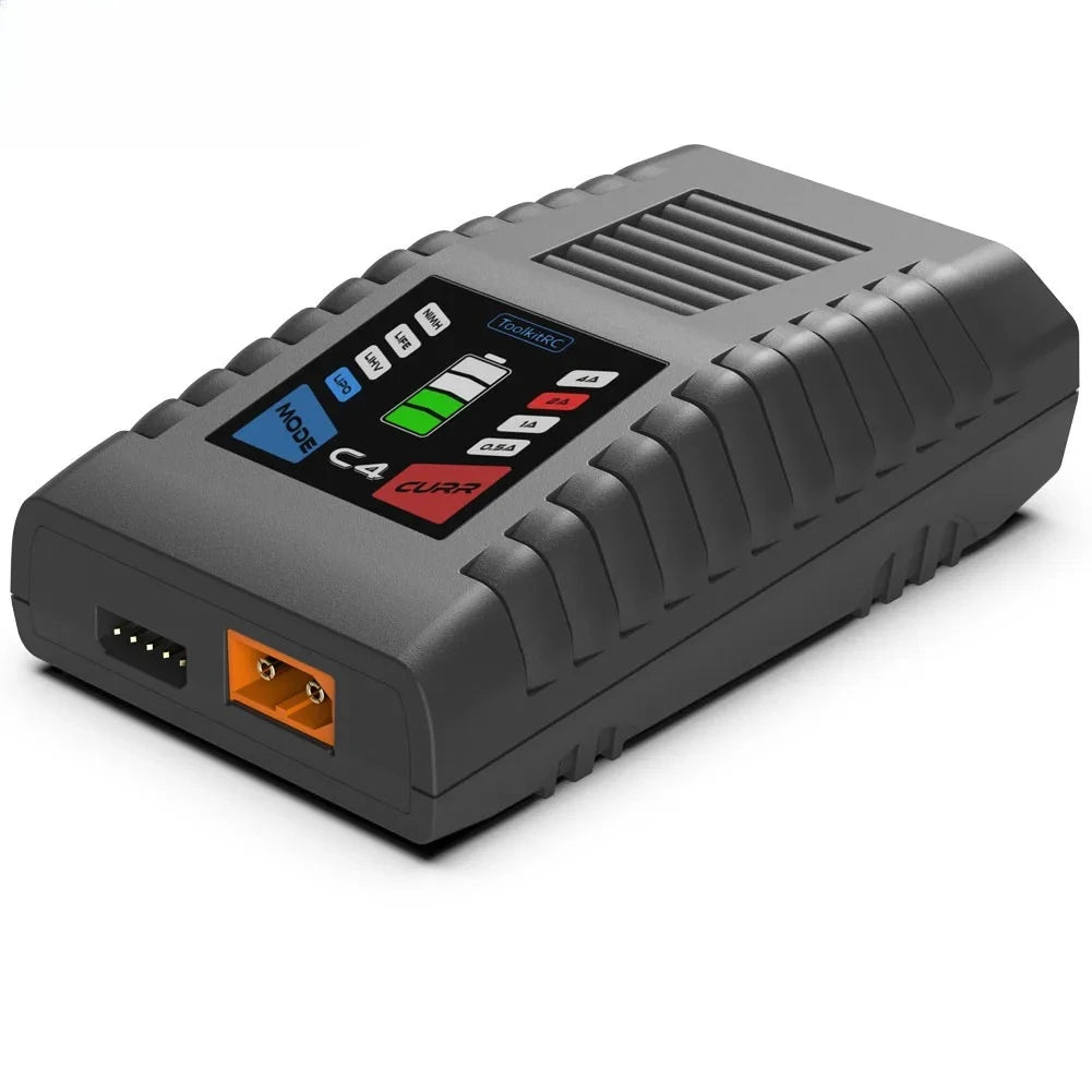 ToolkitRC C4 Charger 50W 5A AC XT60 Plug Charger for RC FPV Racing Freestyle Drone LIPO LIHV LIFE 2~4S NIMH NICD 5~8S Batteries