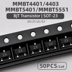 50~3000PCS MMBT4401 2X MMBT4403 2T MMBT5401 2L MMBT5551 G1 SOT-23 SMD NPN PNP BJT Switching Transistor