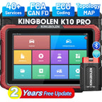 KINGBOLEN K10 Elite / K10 PRO 10" Bidirectional OBD2 Diagnostic Scan Tools Topology Map,40+ Resets,ECU Coding,FCA,CAN FD,DOIP