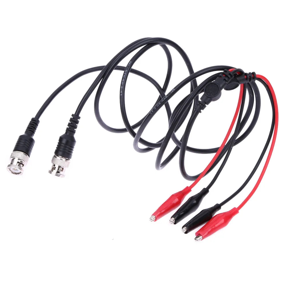1M BNC Q9 to Dual Alligator Clip Oscilloscope Test Probe Leads 4MM Banana Plug Cables Connector Dual Tester Tools for Electrical