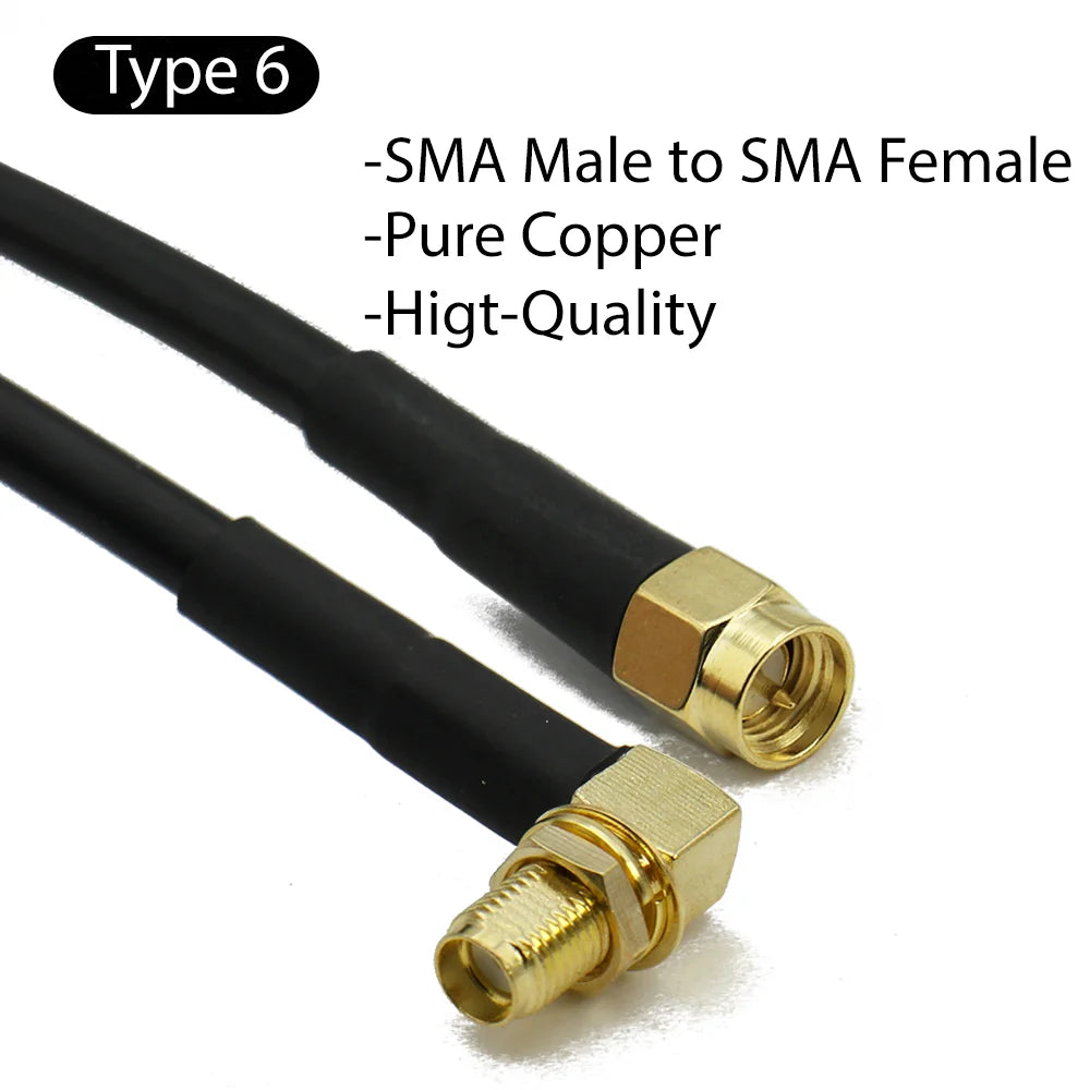 RG58 SMA to SMA Cable Male to Male extension jumper Pigtail male Adapter Cable my SMA  Antenna cable For WIFI 3G 4G GSM Antenna