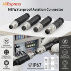 M8 Sensor Connector Screw Connection Metal A Code 3pin/4pin Non-welding 5pin 6pin 8pin Weld IP68 Straight Waterproof Connectors