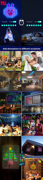 Smart LED Curtain Lights RGB Light String App Control Waterproof DIY Fairy Light USB Plug Text Pattern for Party Room Decoration